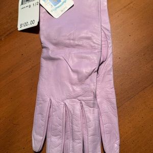 Portolano Lilac Leather Gloves Size 81/2